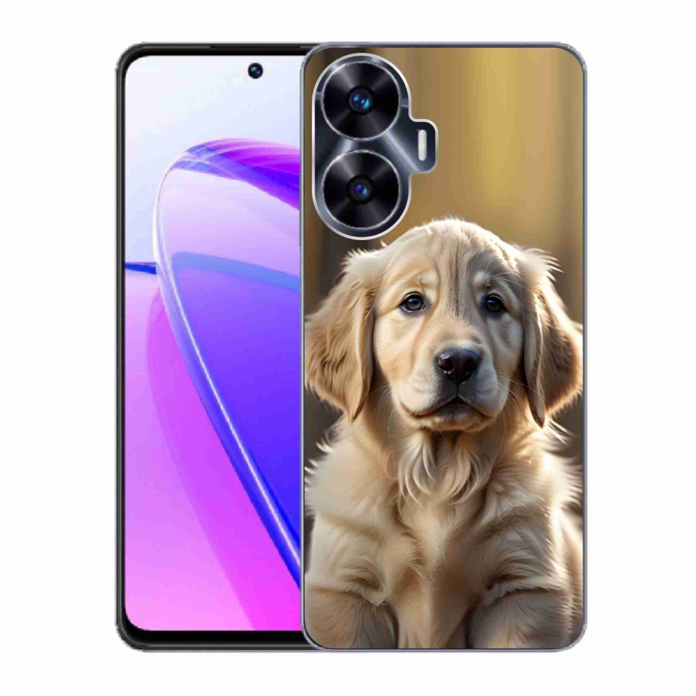 Gelový kryt mmCase na Realme C55 - roztomilý zlatý retrívr