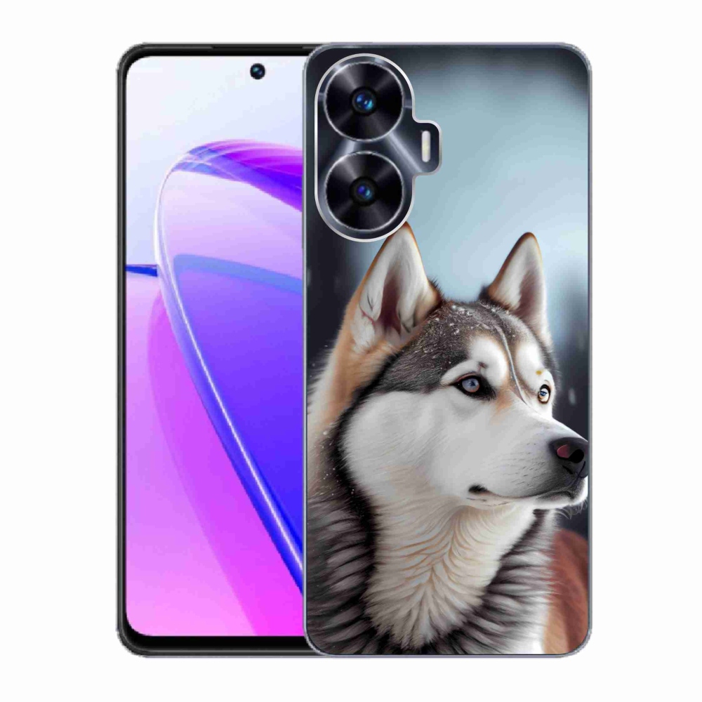 Gelový kryt mmCase na Realme C55 - sibiřský husky