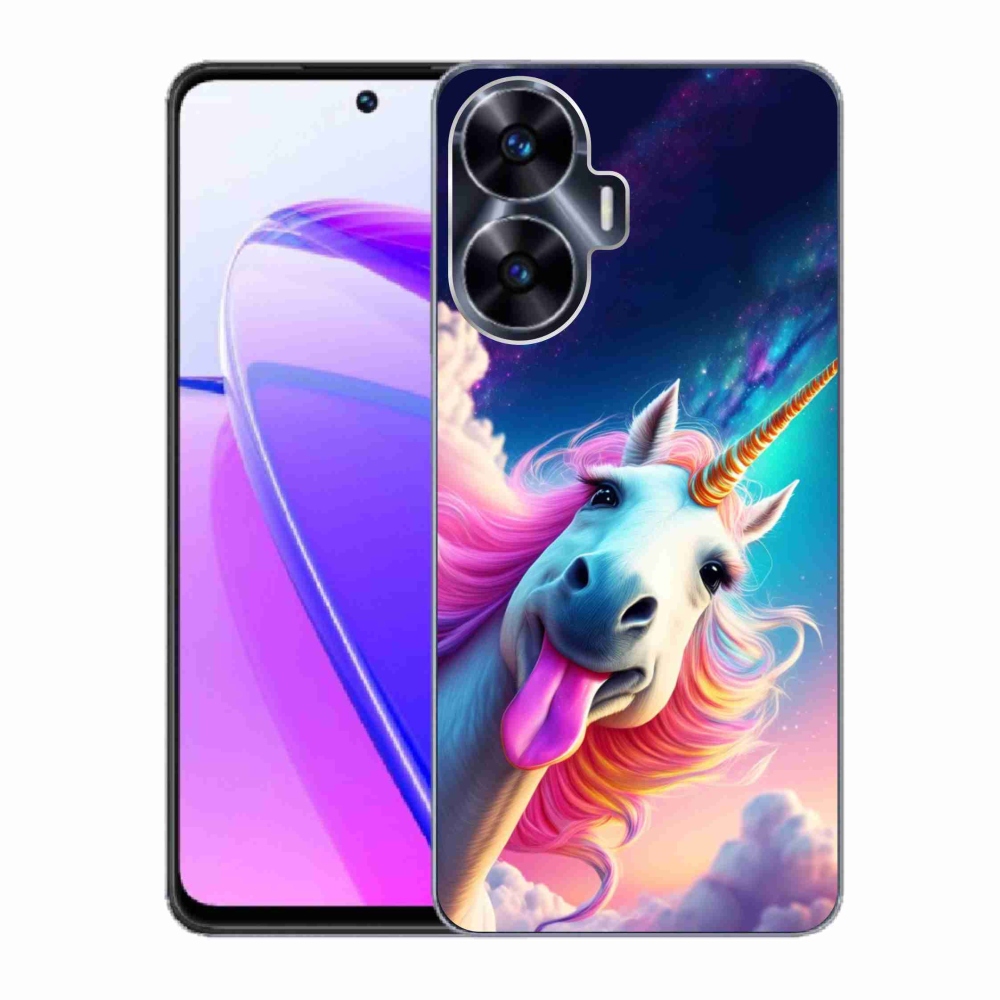 Gelový kryt mmCase na Realme C55 - šílený jednorožec