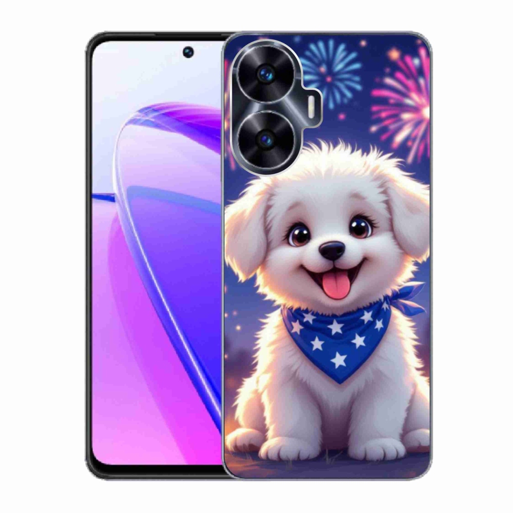 Gelový kryt mmCase na Realme C55 - slavnostní štěně