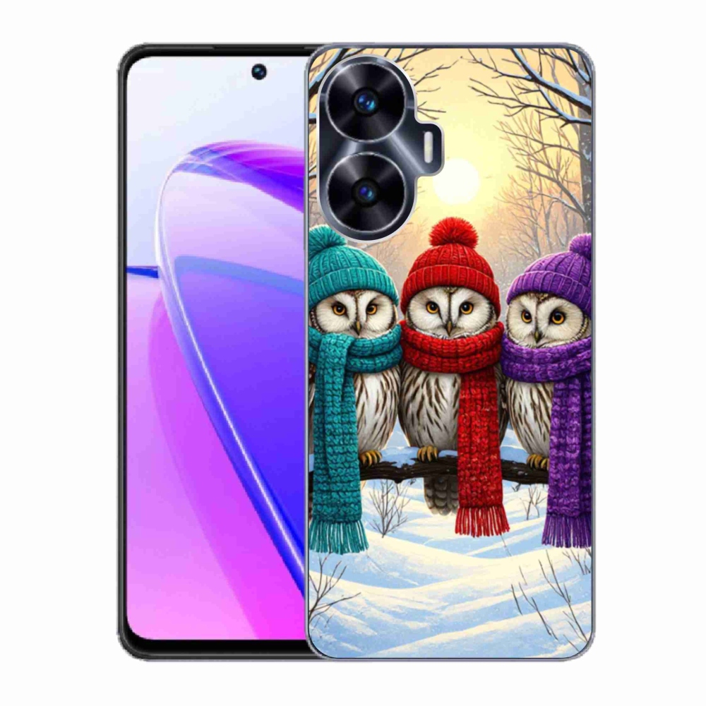 Gelový kryt mmCase na Realme C55 - soví přátelé