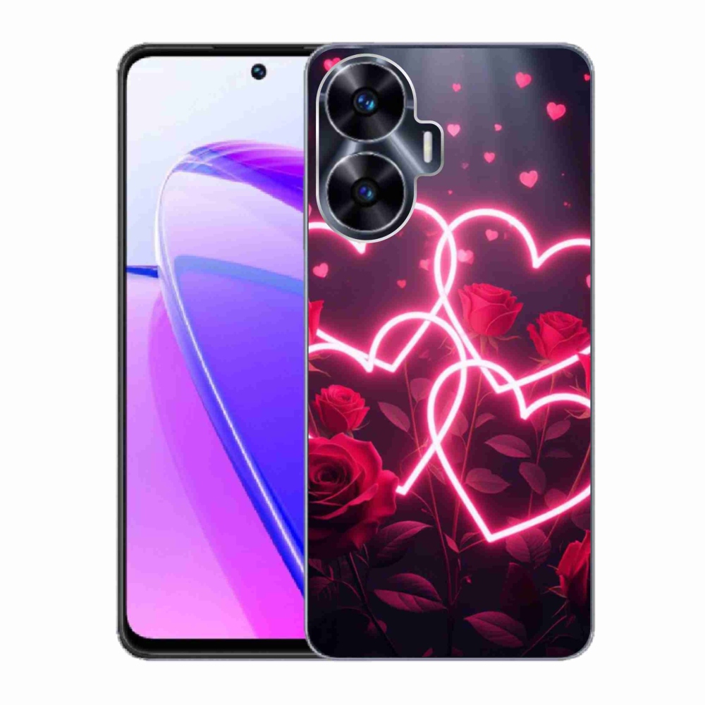 Gelový kryt mmCase na Realme C55 - srdce lásky