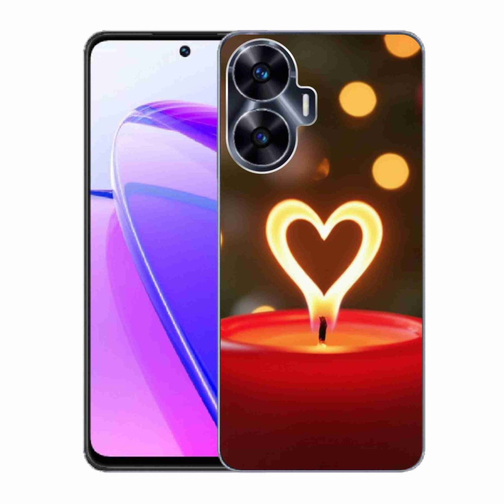 Gelový kryt mmCase na Realme C55 - srdce z plamene