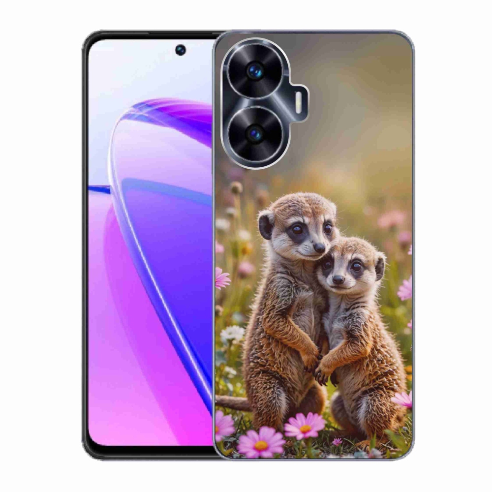 Gelový kryt mmCase na Realme C55 - surikatí duo