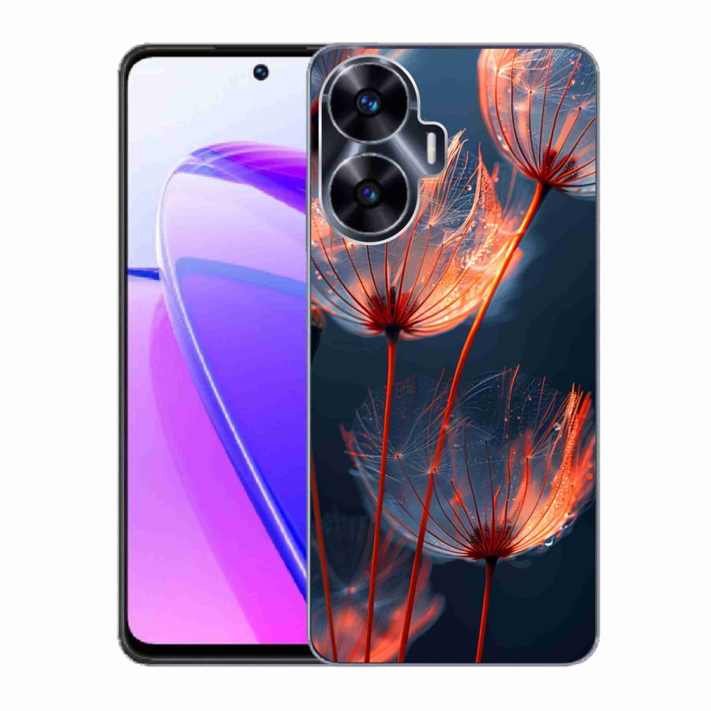 Gelový kryt mmCase na Realme C55 - světélkující chmýří