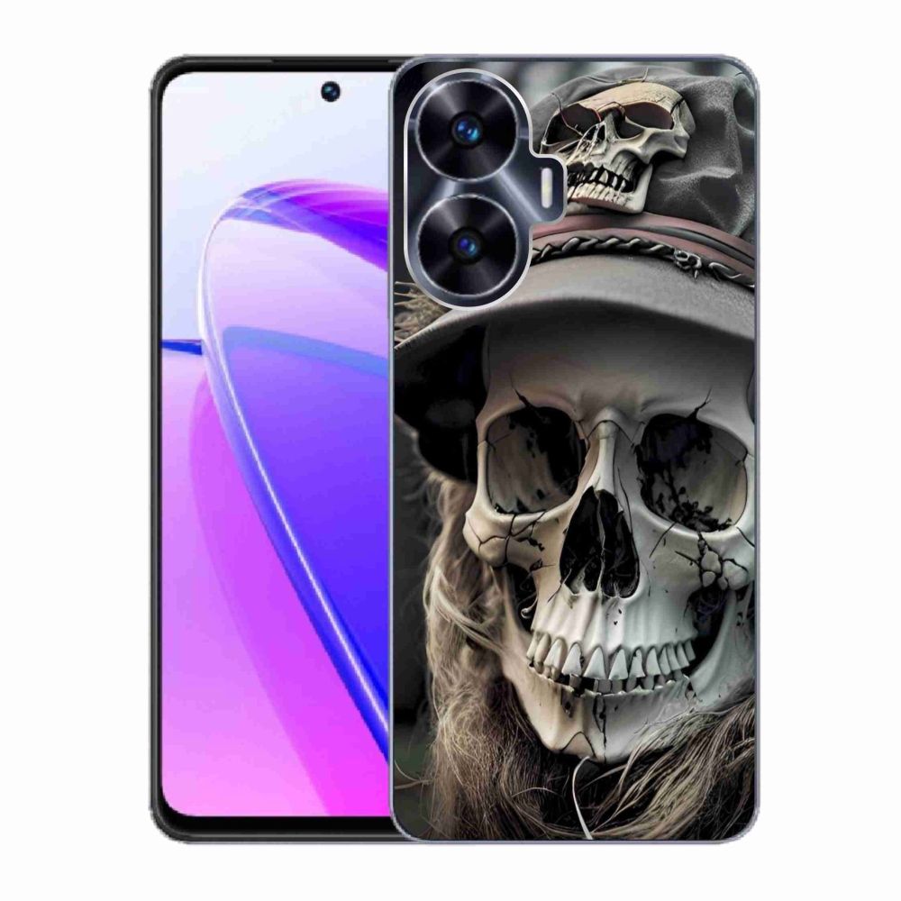 Gelový kryt mmCase na Realme C55 - temná lebka