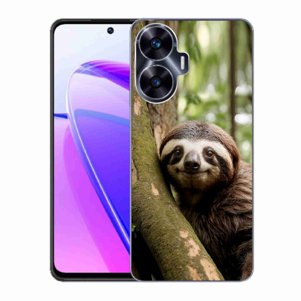 Gelový kryt mmCase na Realme C55 - usměvavý lenochod