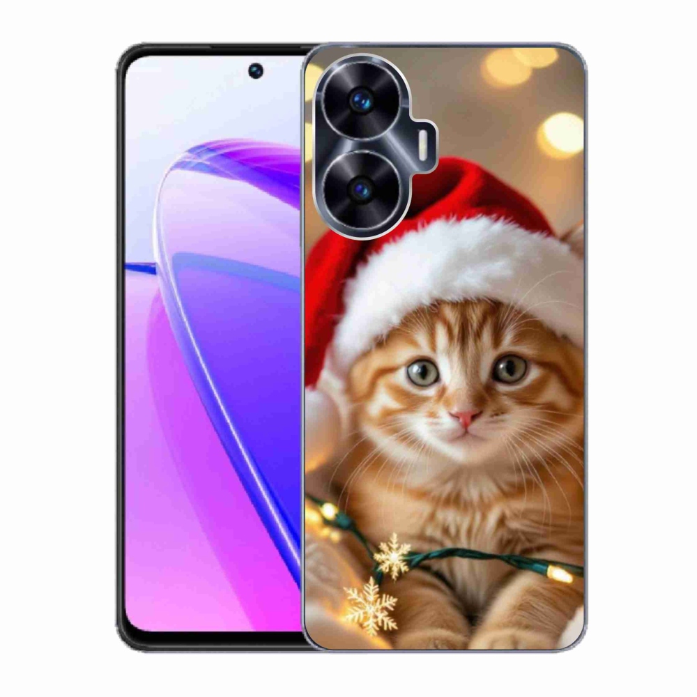 Gelový kryt mmCase na Realme C55 - vánoční kotě