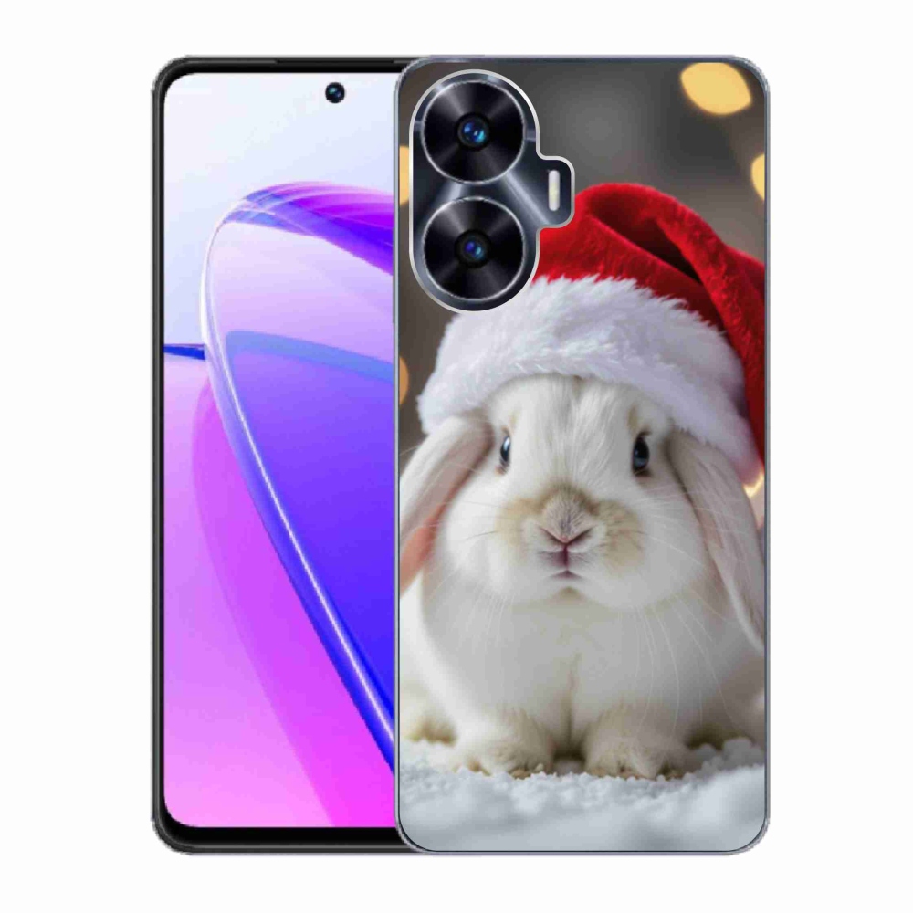 Gelový kryt mmCase na Realme C55 - vánoční králík