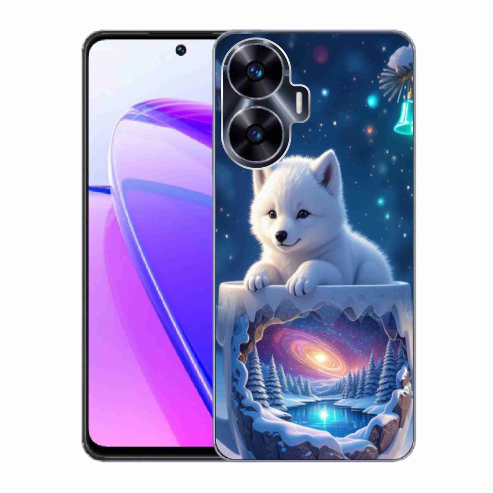 Gelový kryt mmCase na Realme C55 - vánoční štěně