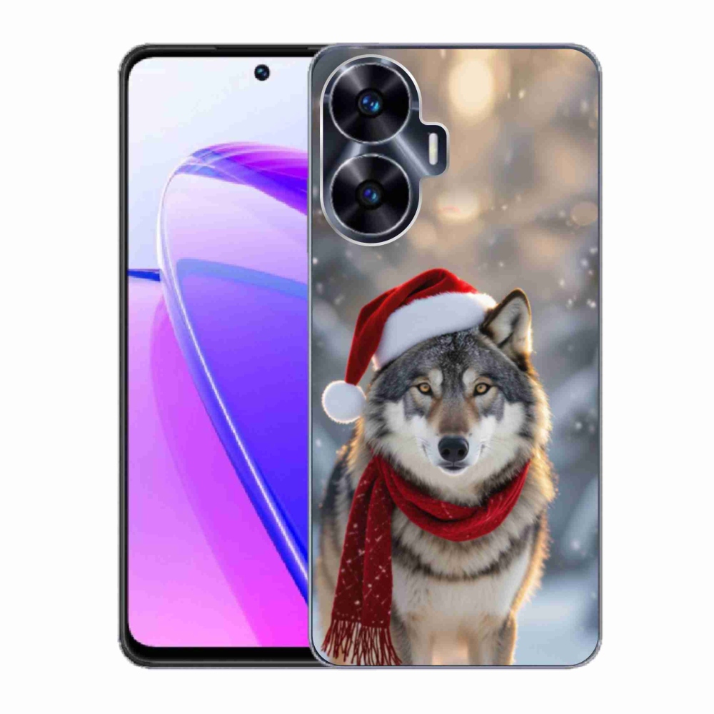 Gelový kryt mmCase na Realme C55 - vánoční vlk