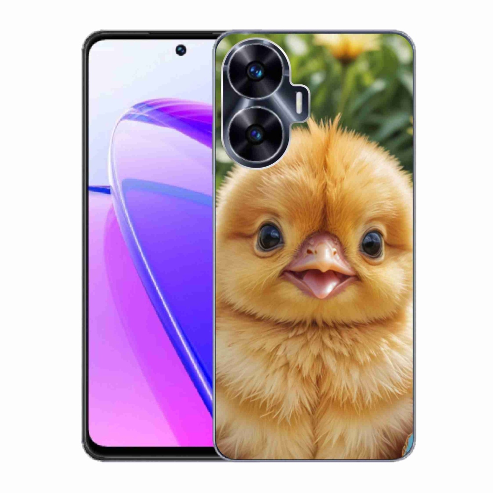 Gelový kryt mmCase na Realme C55 - veselé kuřátko