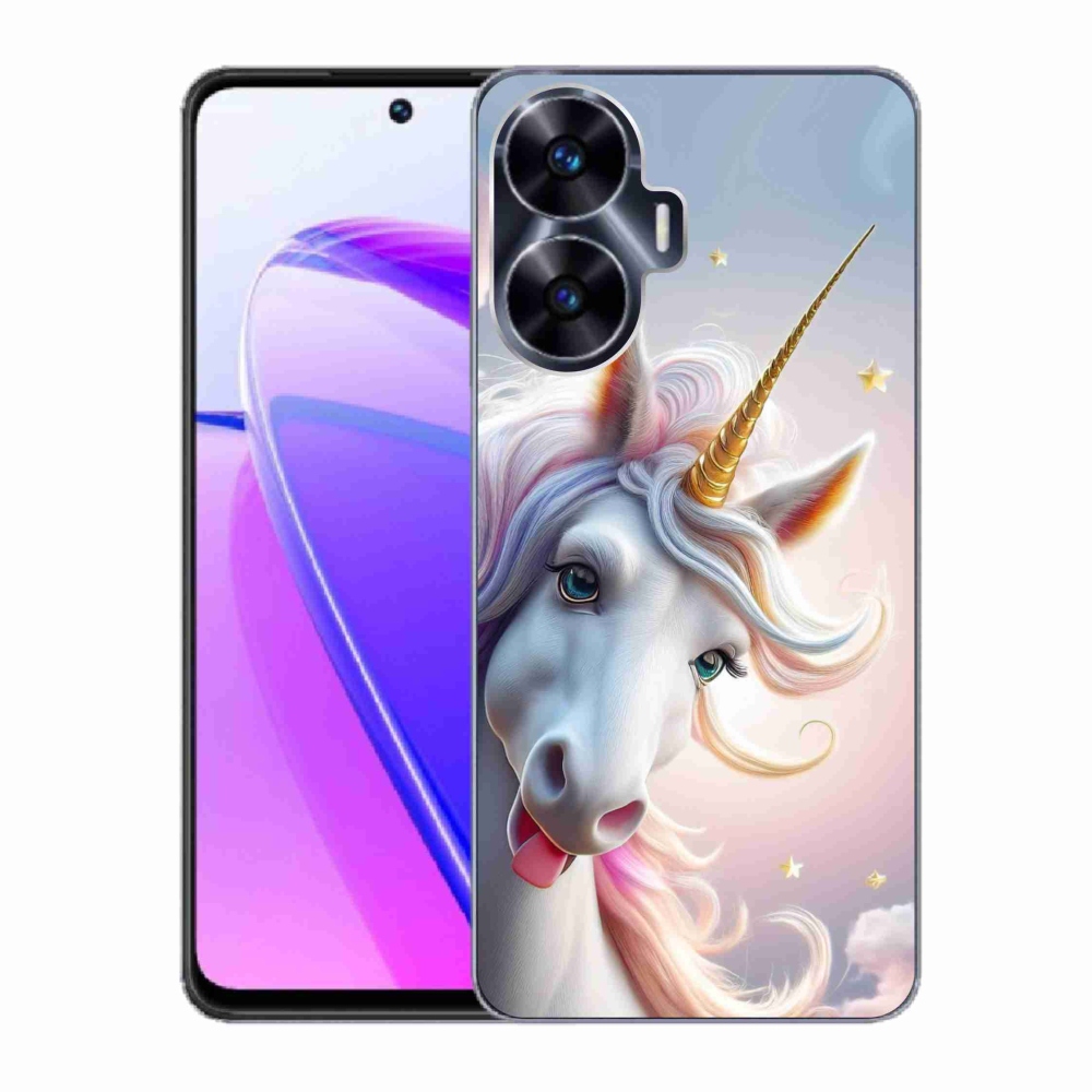 Gelový kryt mmCase na Realme C55 - veselý jednorožec