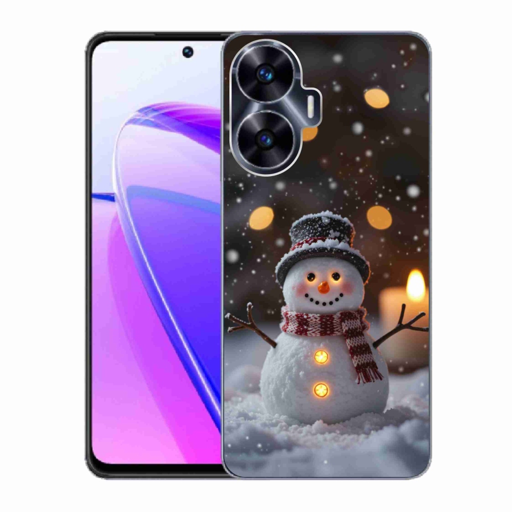 Gelový kryt mmCase na Realme C55 - veselý sněhulák