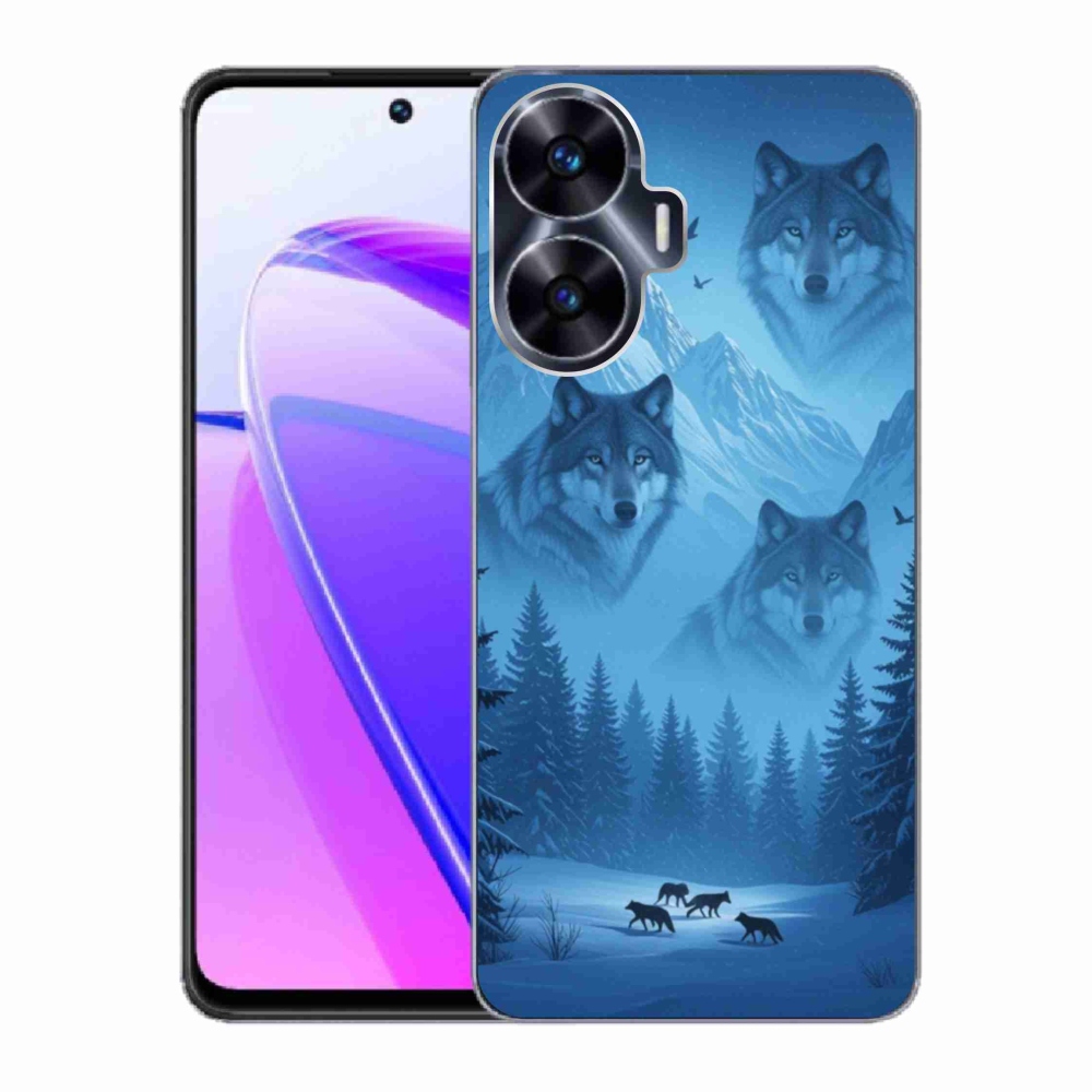 Gelový kryt mmCase na Realme C55 - vlčí smečka