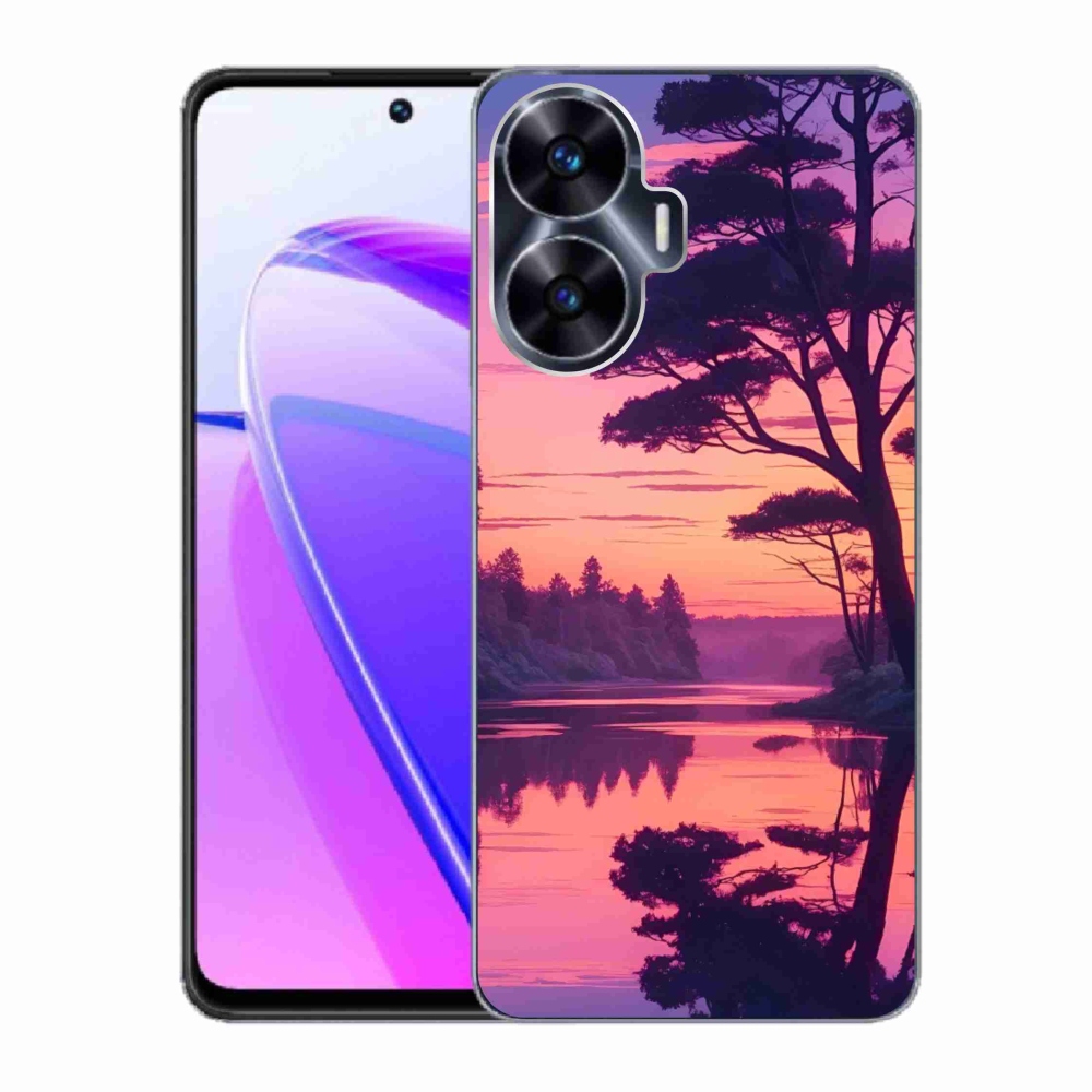 Gelový kryt mmCase na Realme C55 - západ slunce nad jezerem