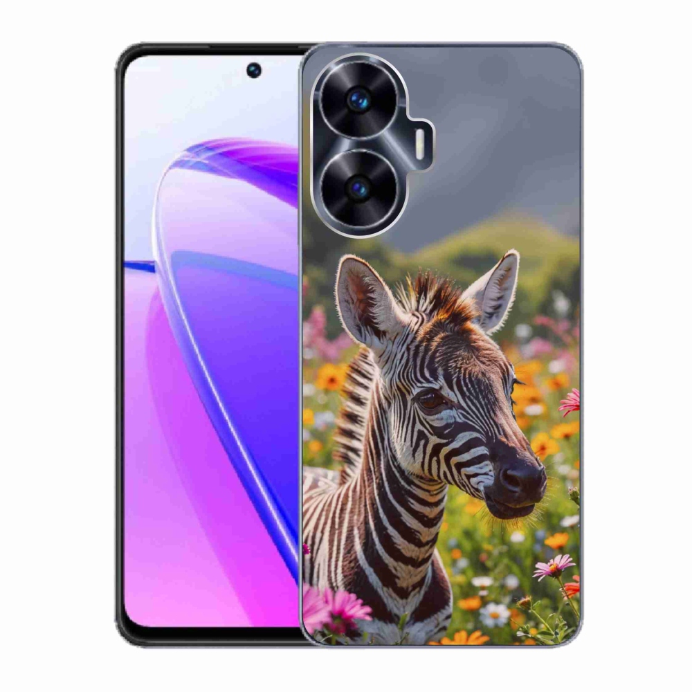 Gelový kryt mmCase na Realme C55 - zebra na louce
