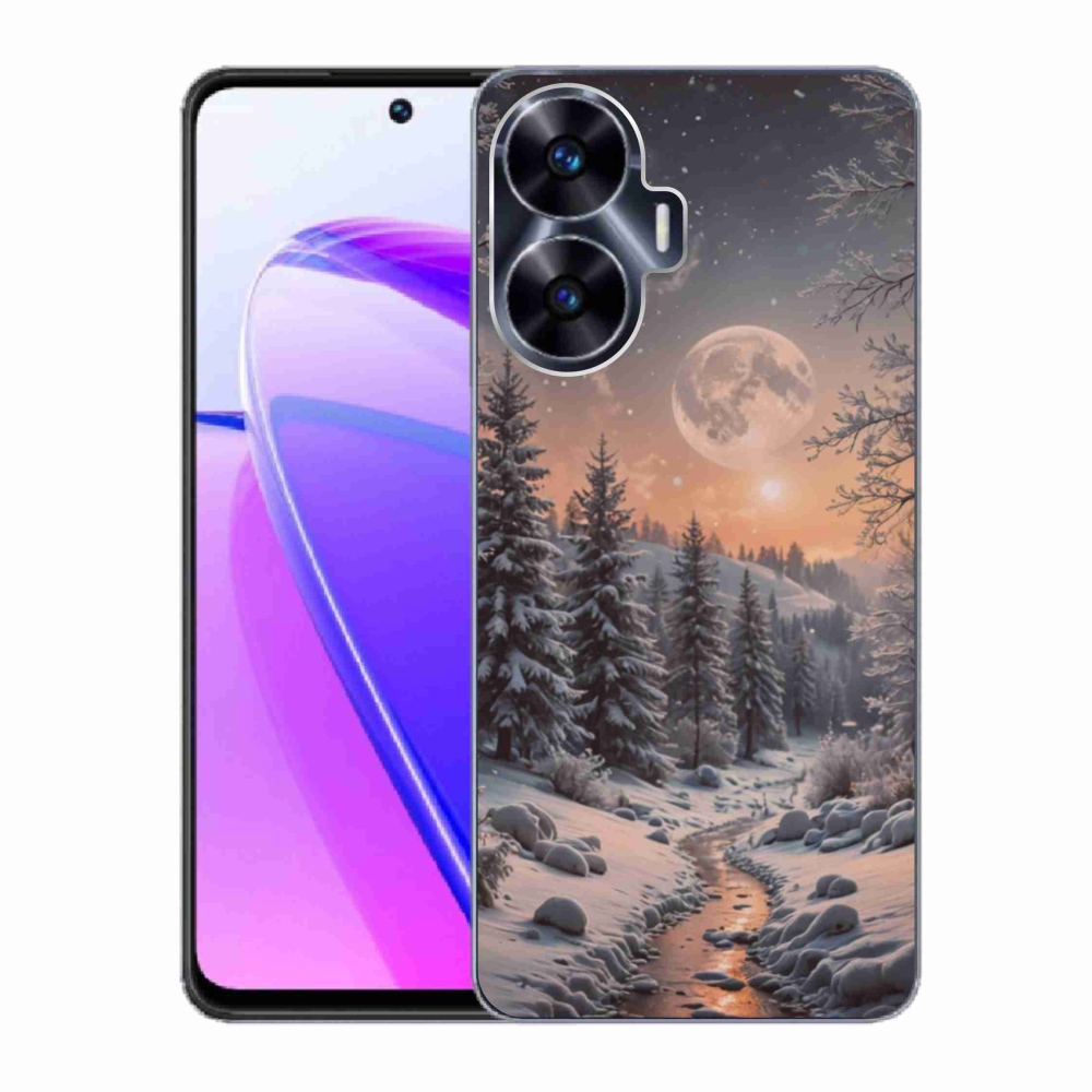Gelový kryt mmCase na Realme C55 - zimní krajina 2