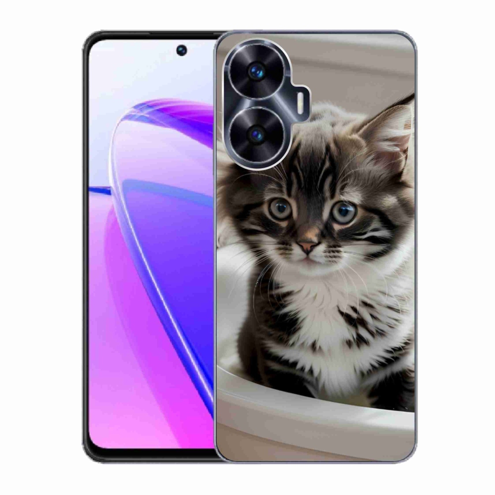 Gelový kryt mmCase na Realme C55 - zvědavé kotě
