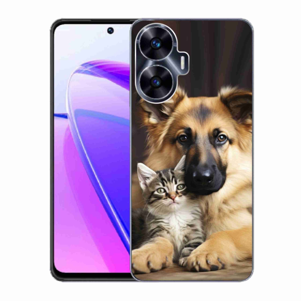 Gelový kryt mmCase na Realme C55 - zvířecí přátelství