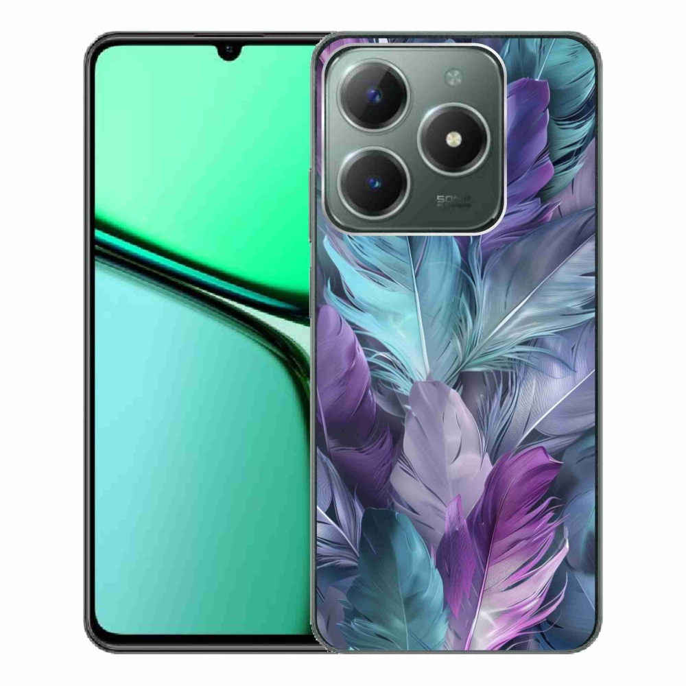 Gelový kryt mmCase na Realme C61 - barevné peří 2