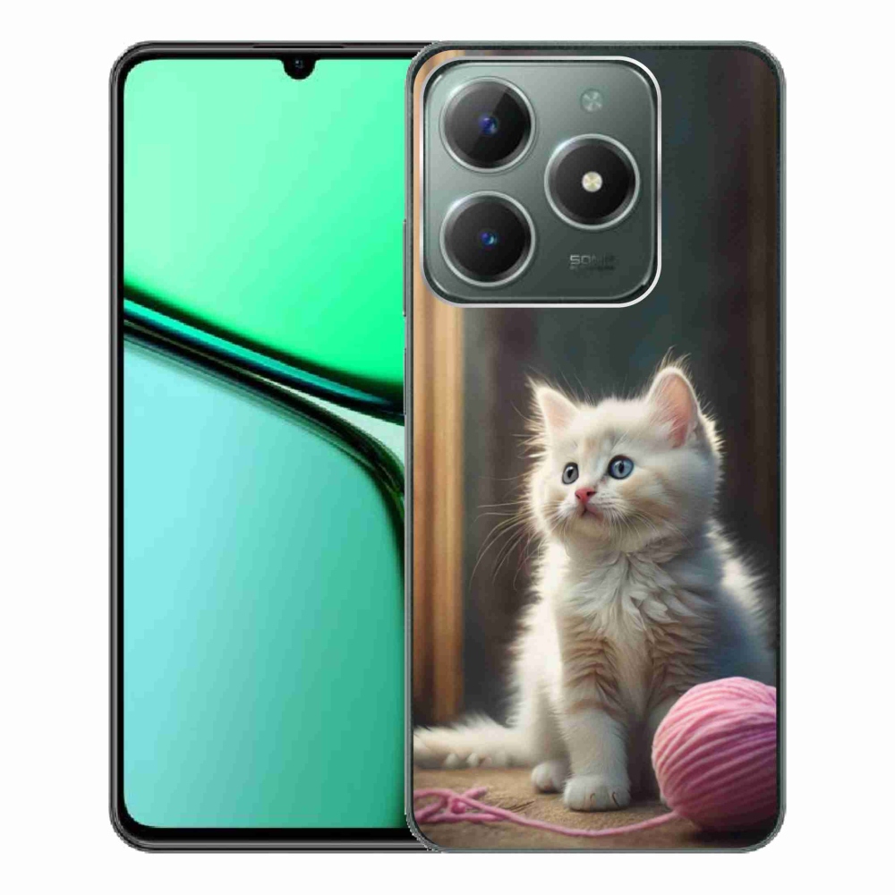 Gelový kryt mmCase na Realme C61 - bílé kotě 2