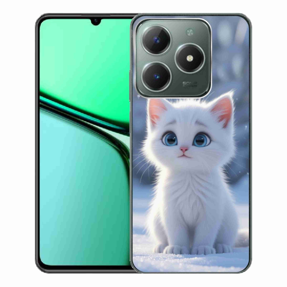 Gelový kryt mmCase na Realme C61 - bílé kotě 3