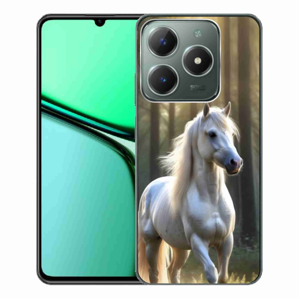 Gelový kryt mmCase na Realme C61 - bílý kůň 3
