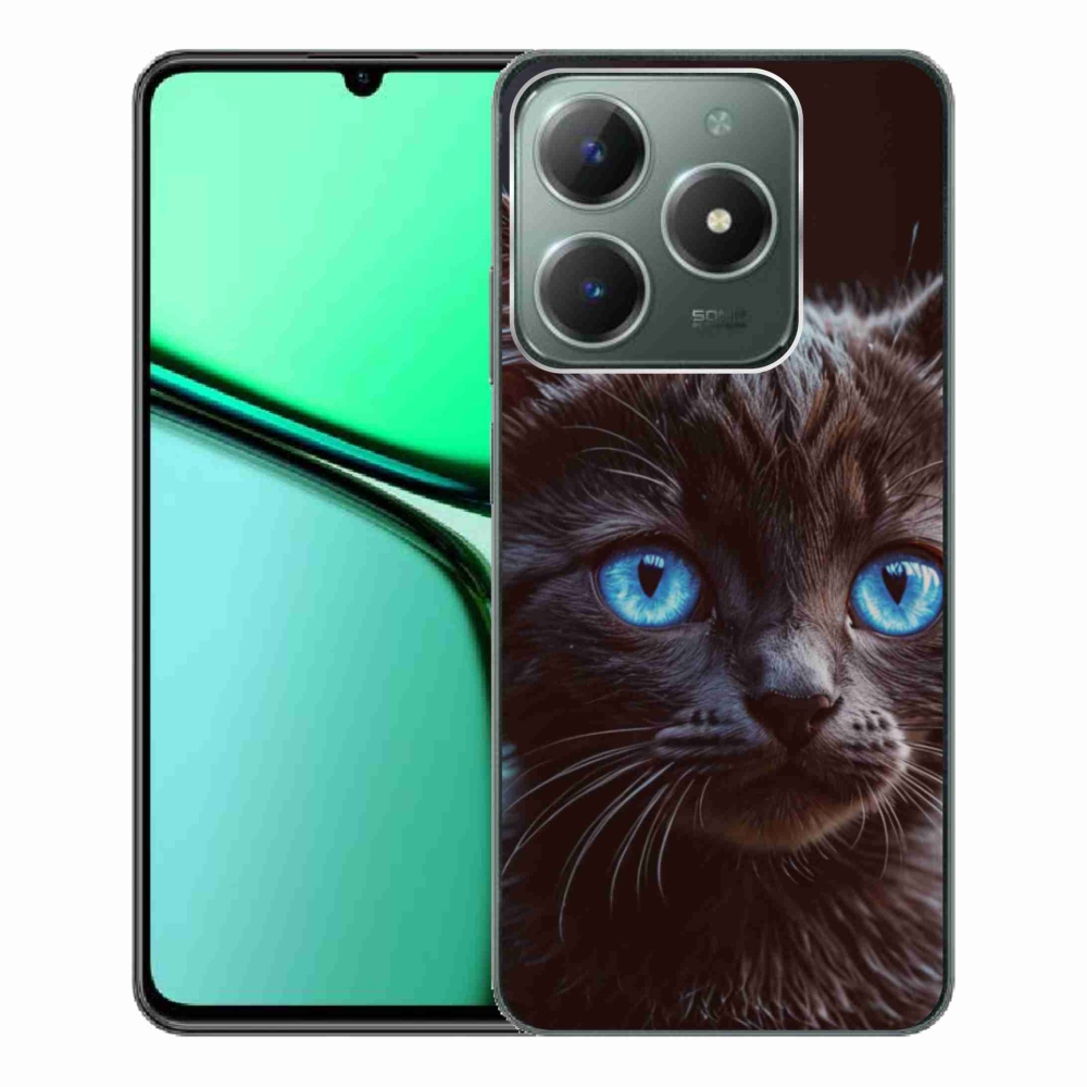 Gelový kryt mmCase na Realme C61 - černé kotě 2