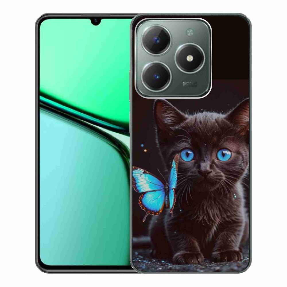 Gelový kryt mmCase na Realme C61 - černé kotě 3