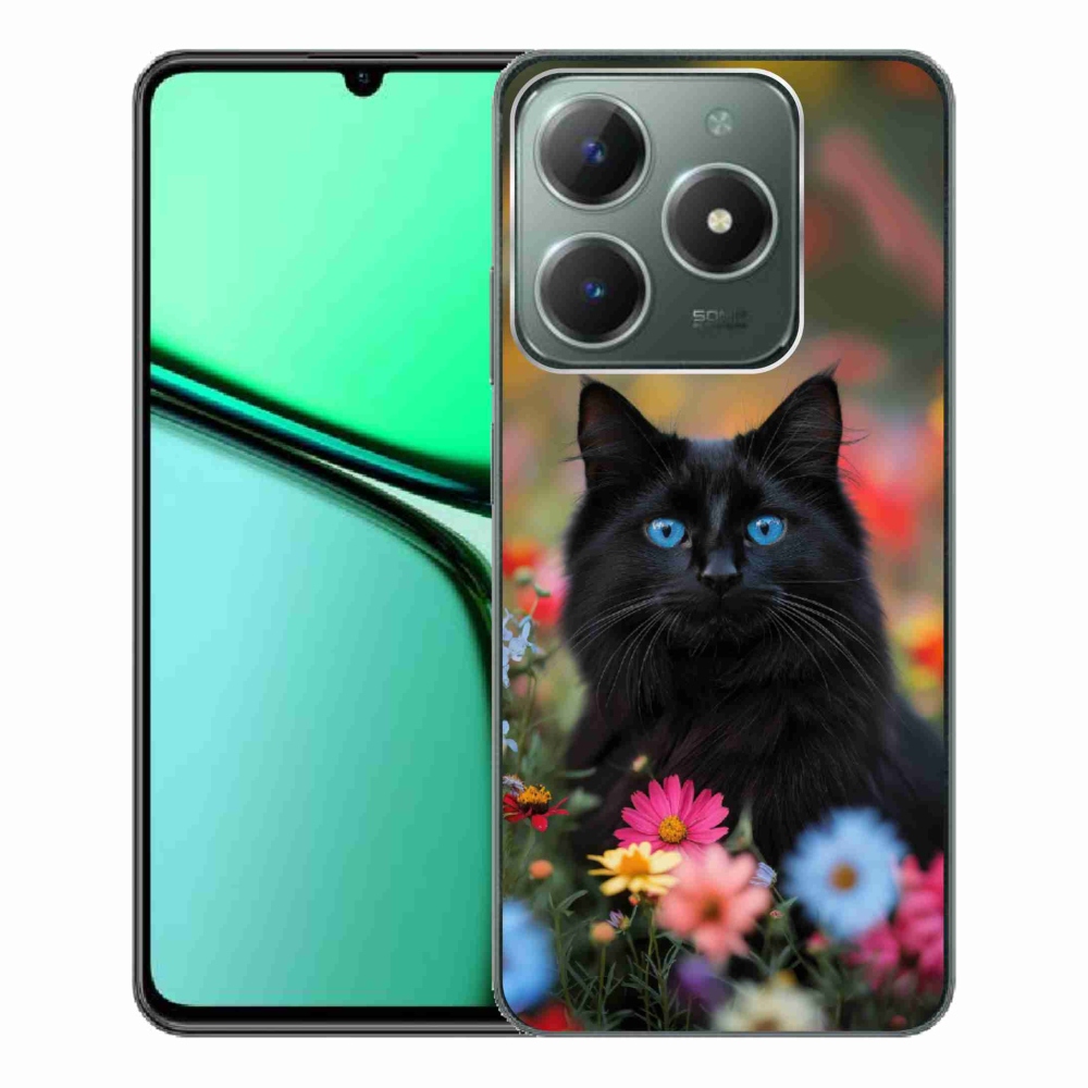 Gelový kryt mmCase na Realme C61 - černé kotě 4