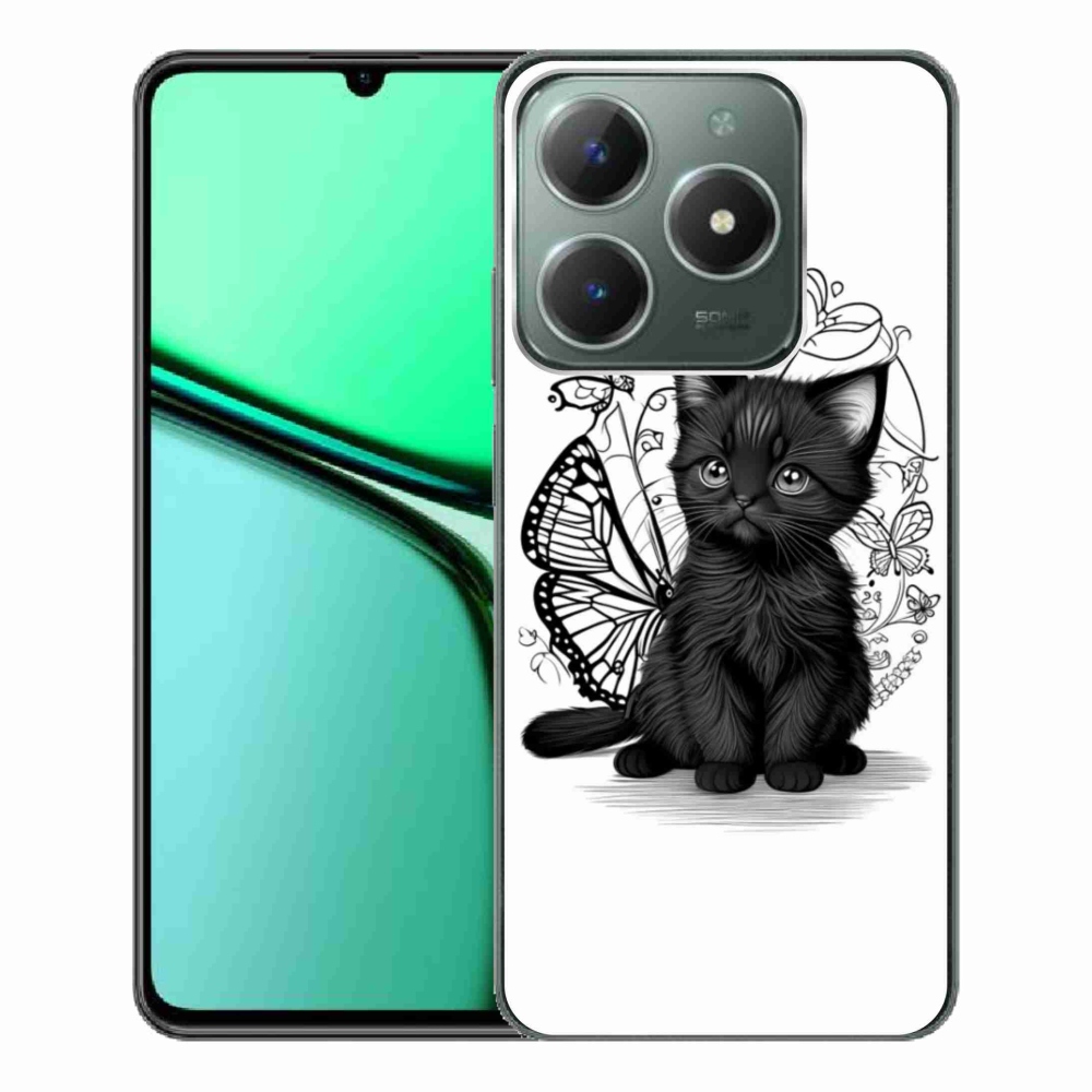 Gelový kryt mmCase na Realme C61 - černé kotě