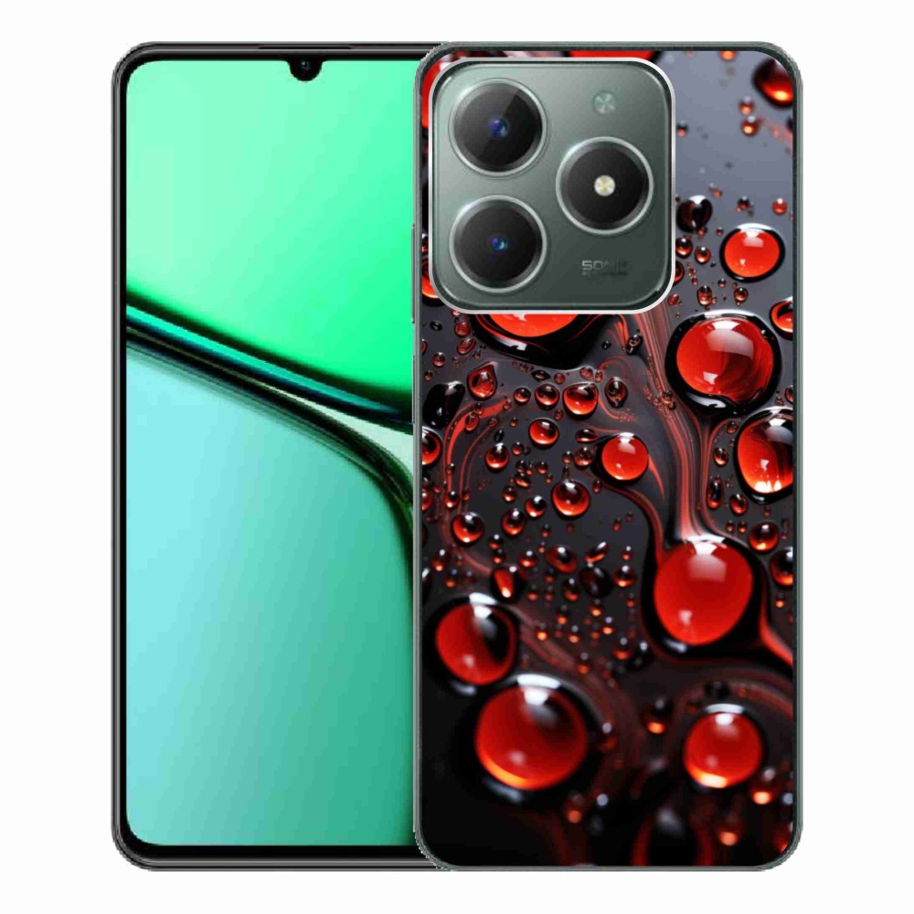 Gelový kryt mmCase na Realme C61 - červené kapky 2