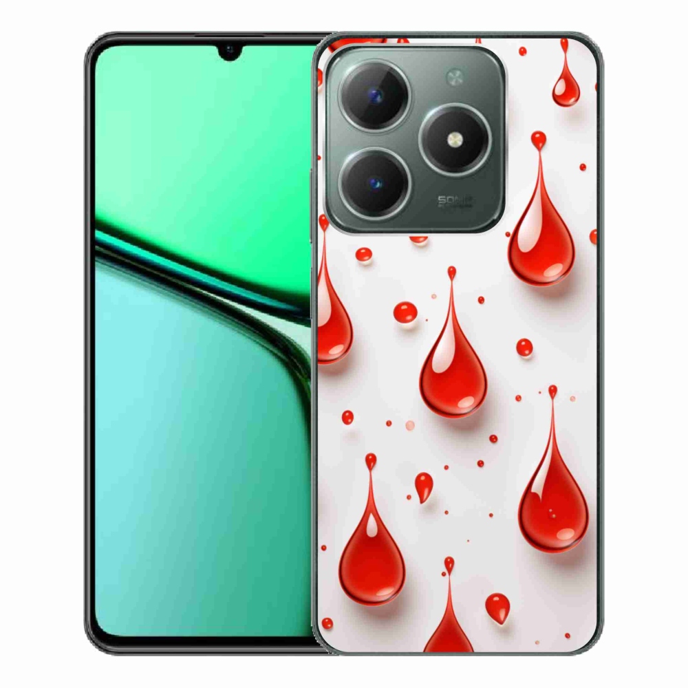 Gelový kryt mmCase na Realme C61 - červené kapky