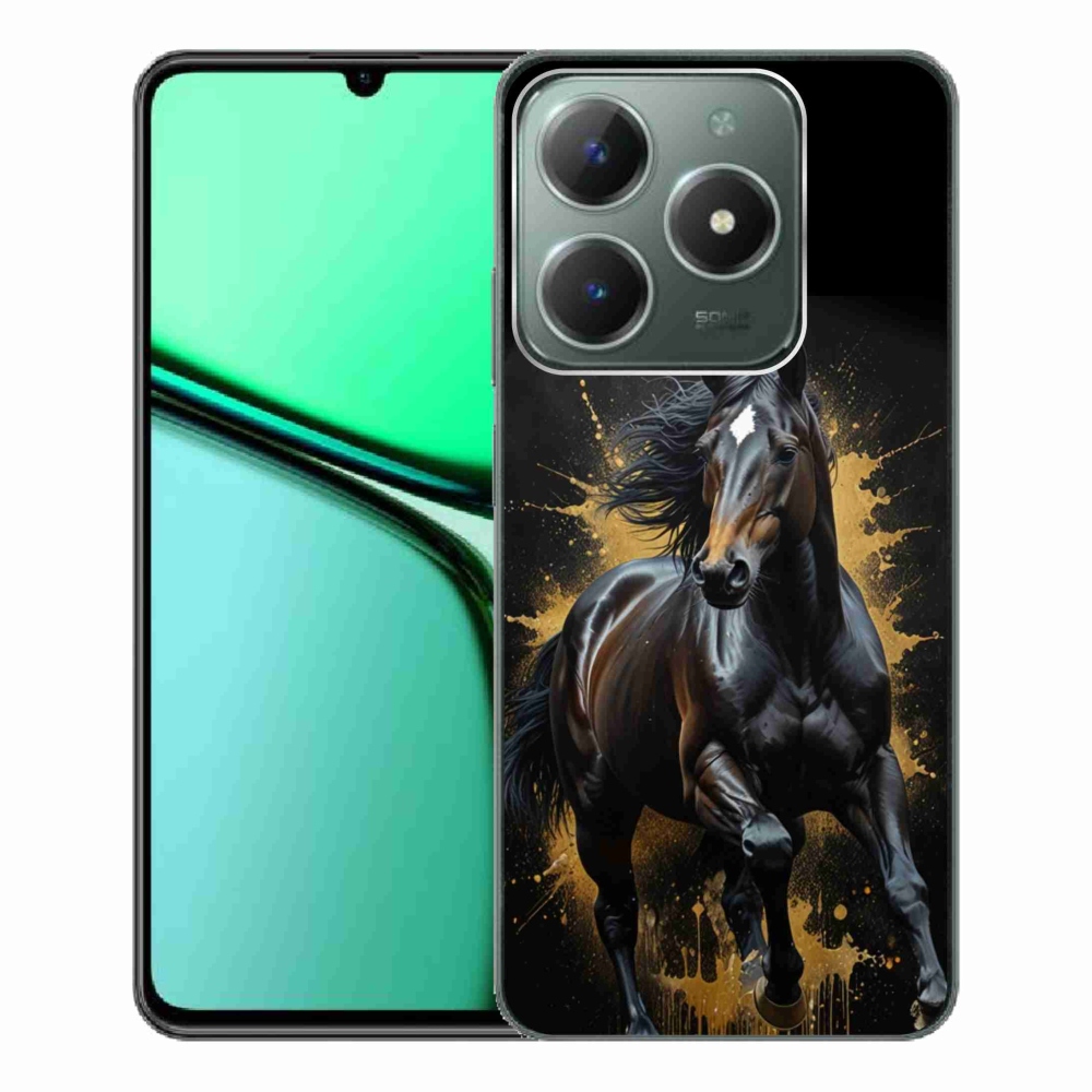 Gelový kryt mmCase na Realme C61 - elegantní černý hřebec