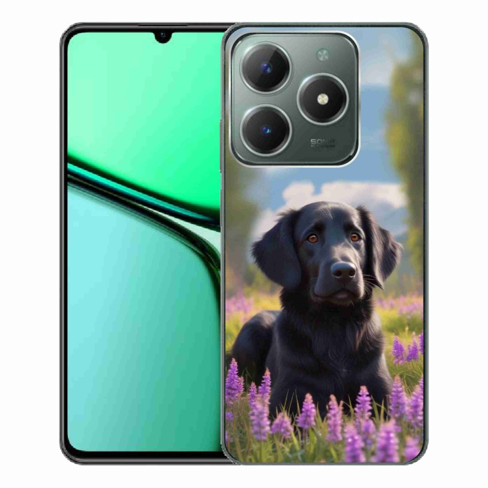Gelový kryt mmCase na Realme C61 - elegantní černý retrívr