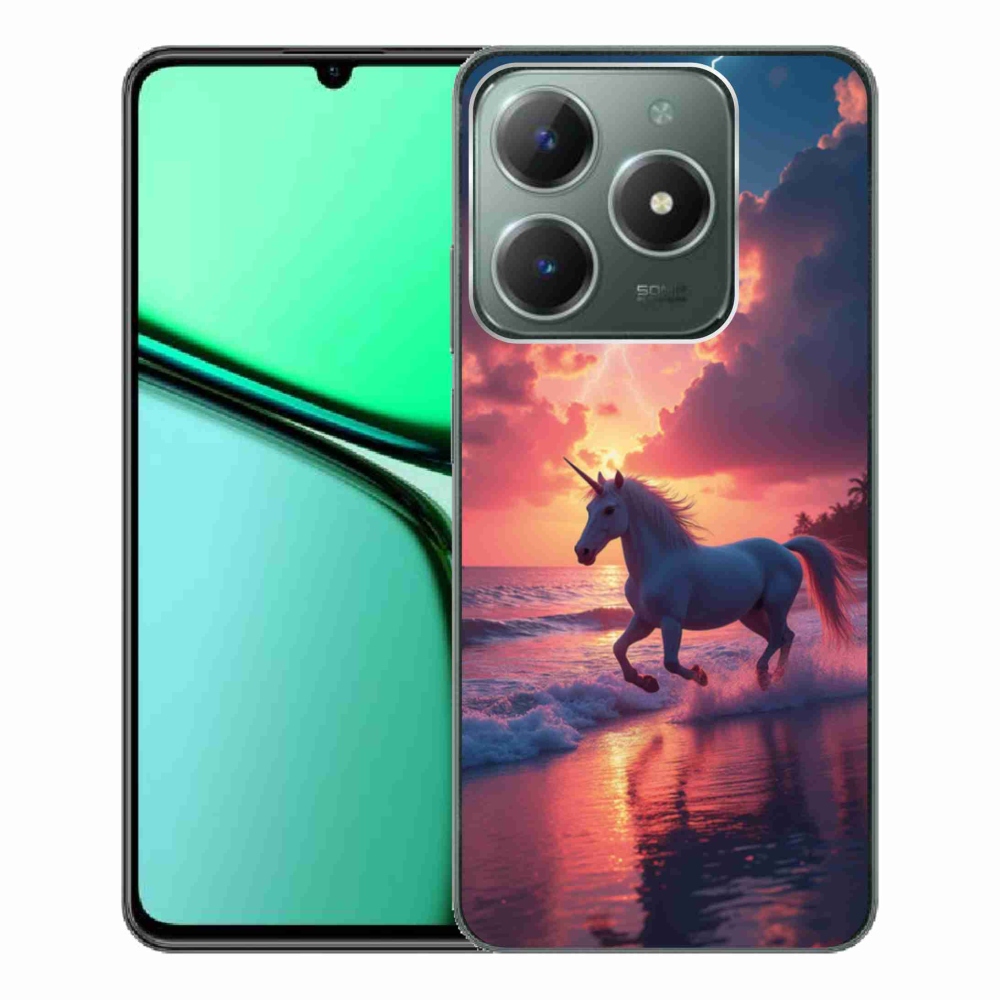 Gelový kryt mmCase na Realme C61 - jednorožec na pláži