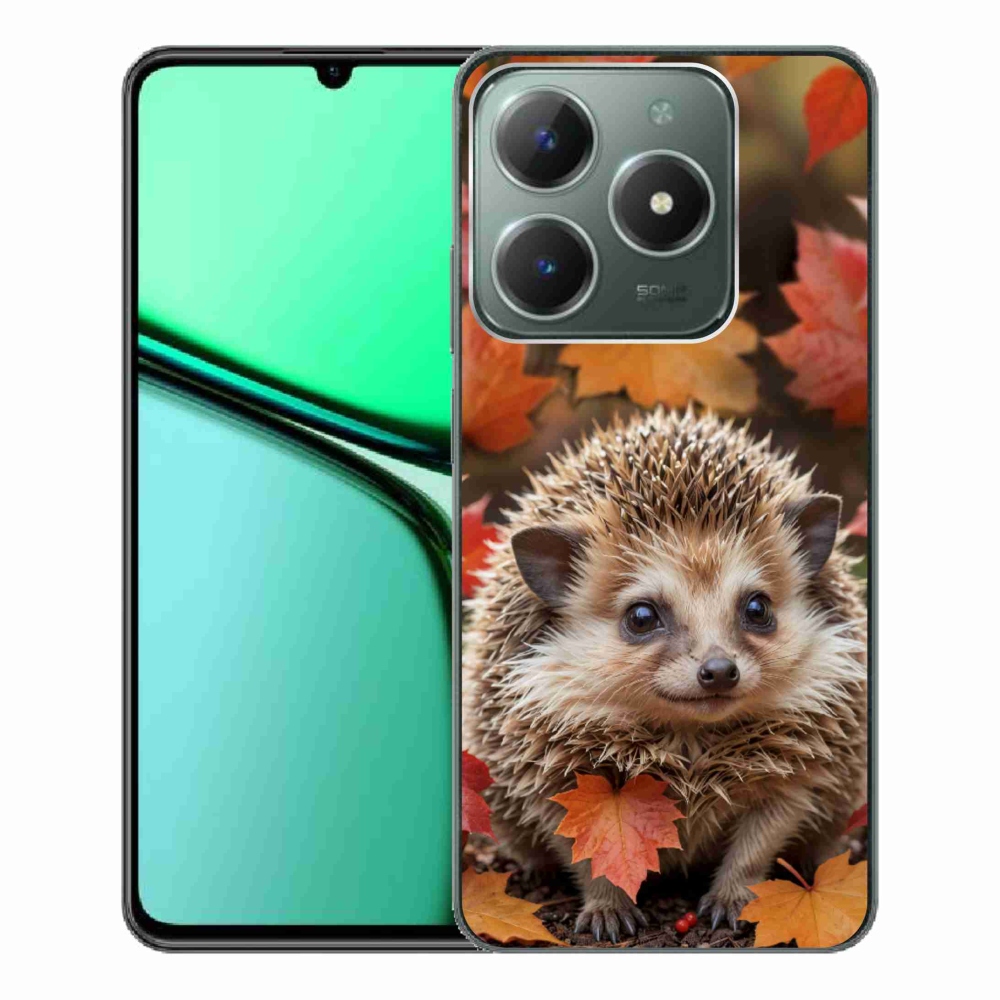 Gelový kryt mmCase na Realme C61 - ježek v listí