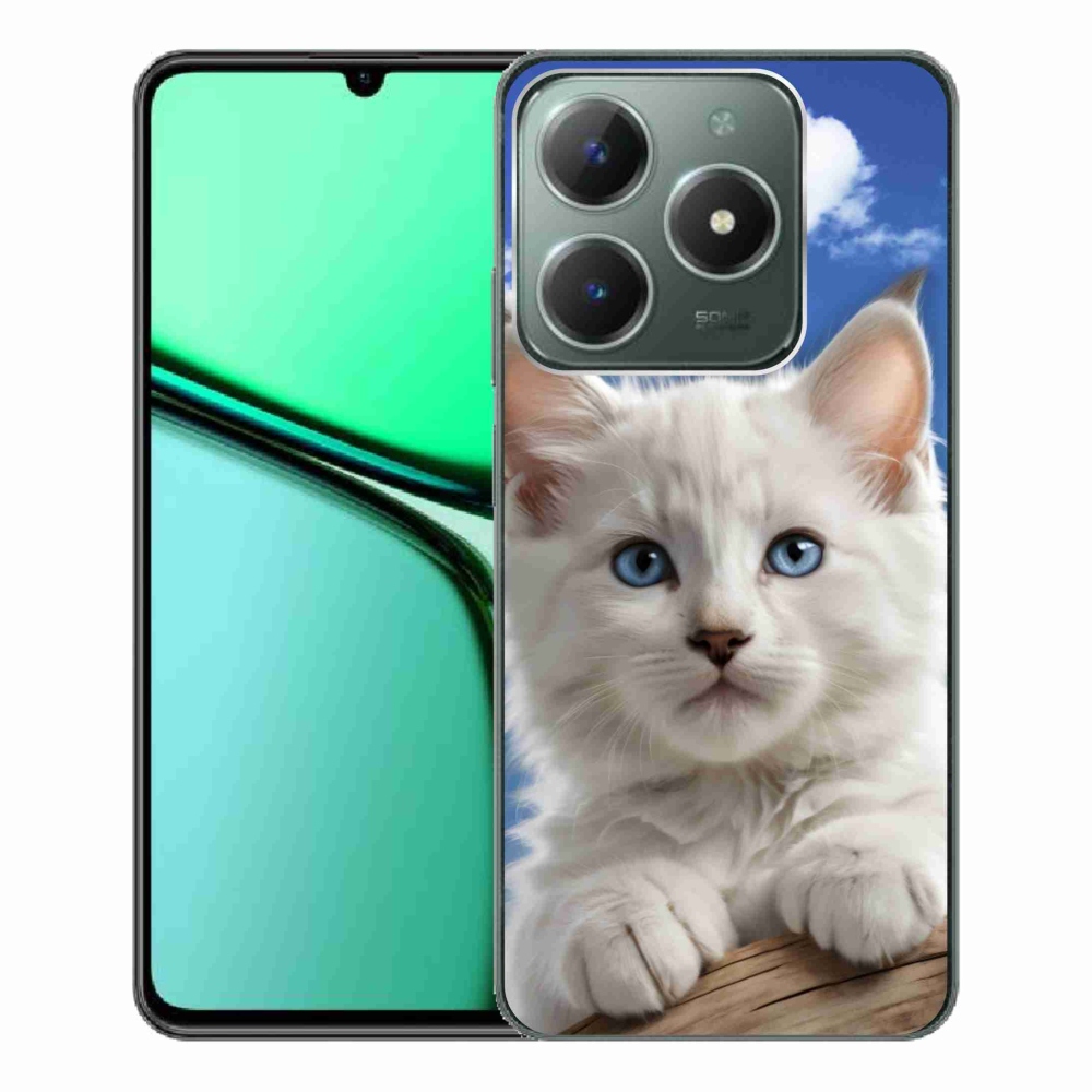 Gelový kryt mmCase na Realme C61 - kotě a oblaka