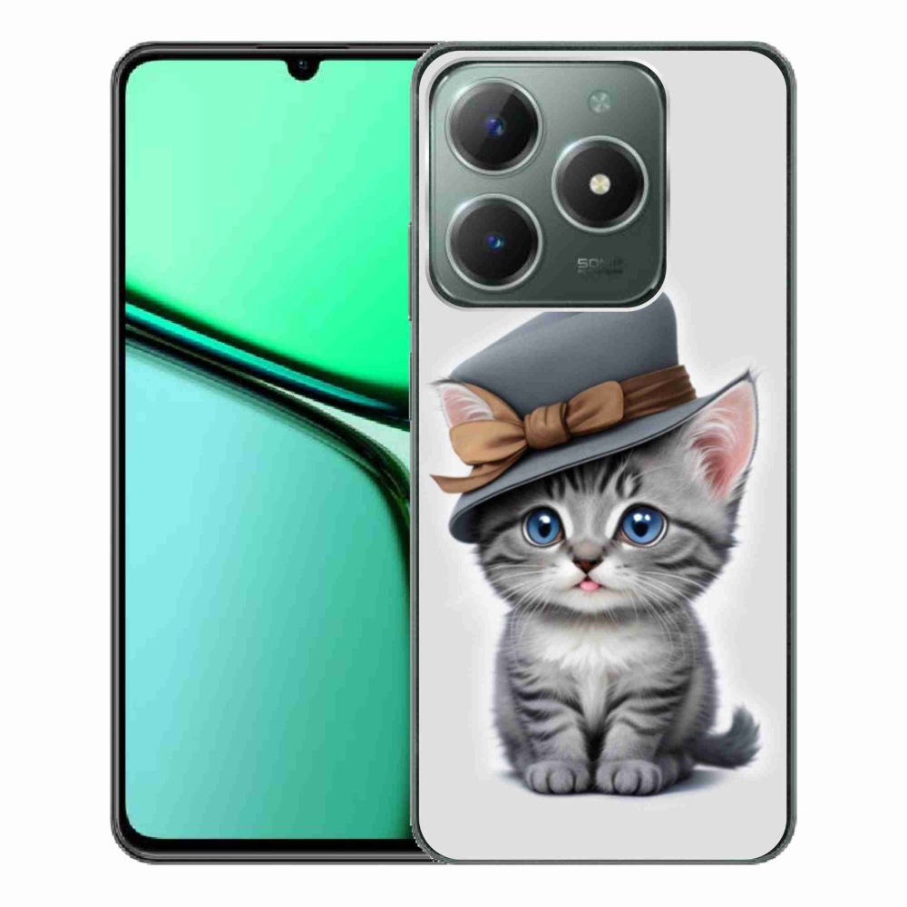 Gelový kryt mmCase na Realme C61 - kotě s kloboukem