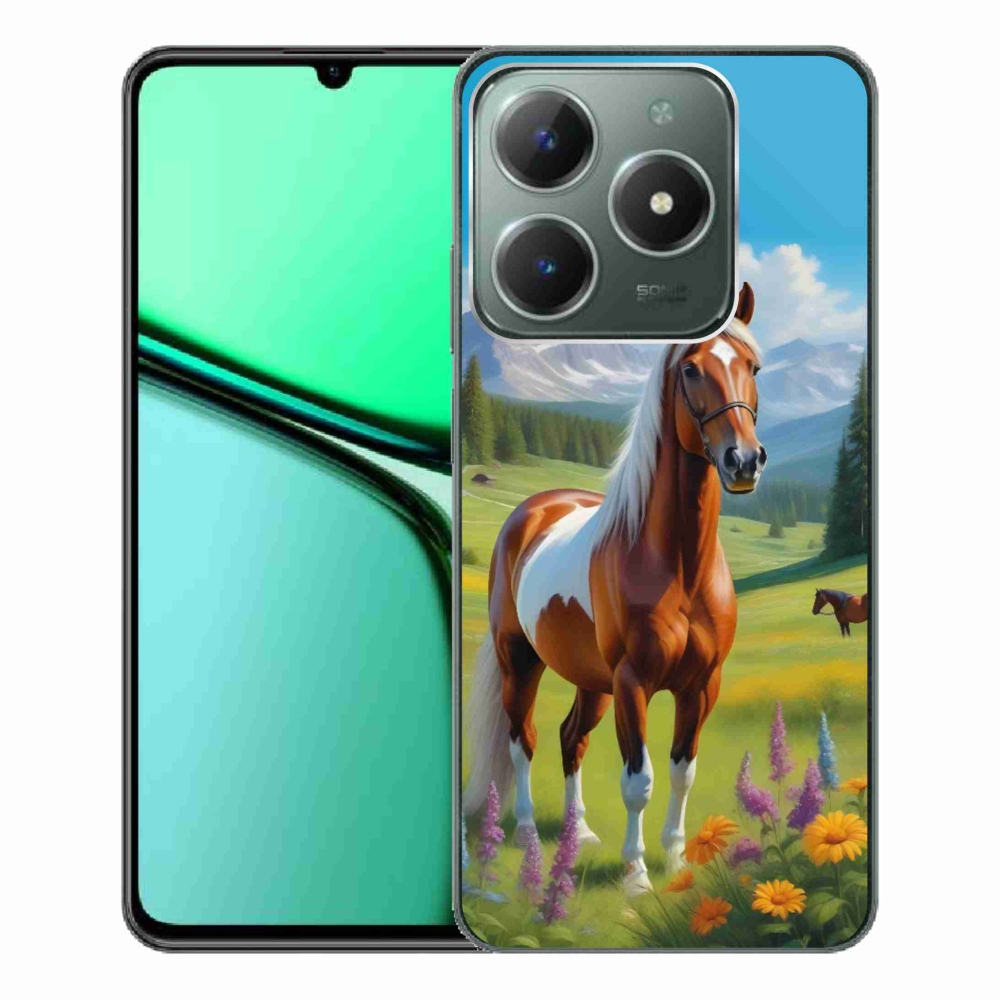 Gelový kryt mmCase na Realme C61 - kůň na louce