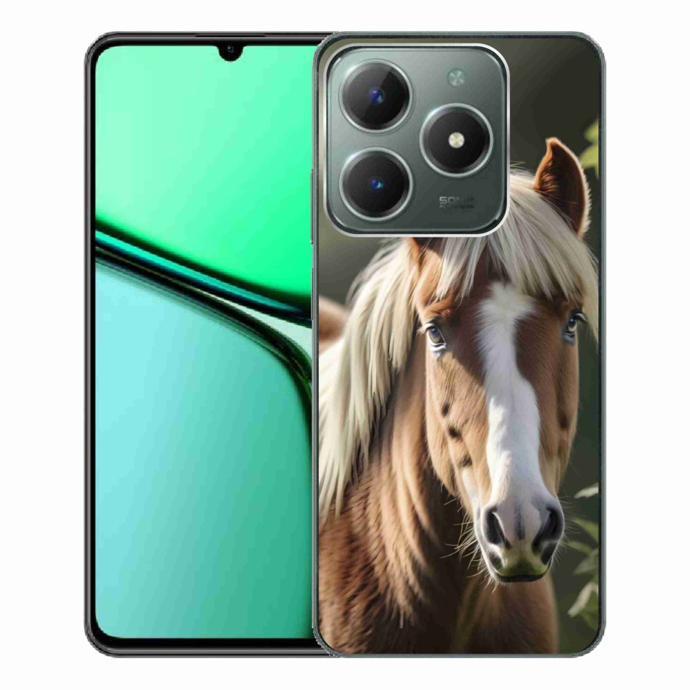 Gelový kryt mmCase na Realme C61 - kůň se světlou hřívou