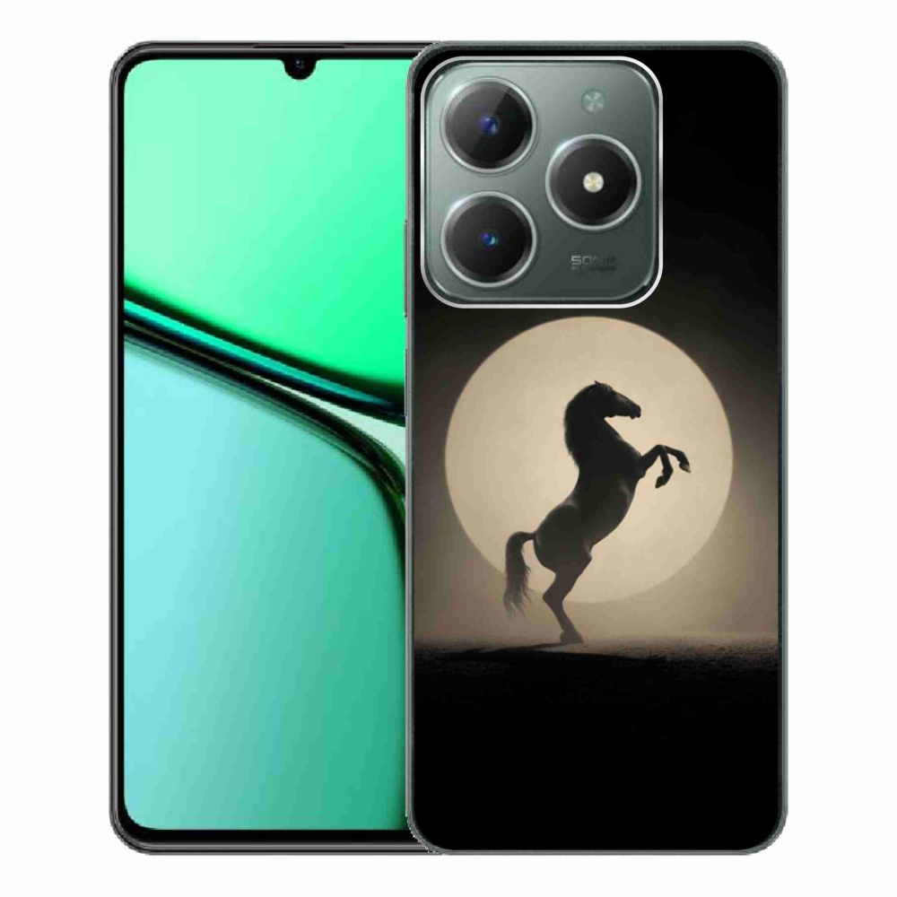 Gelový kryt mmCase na Realme C61 - kůň v siluetě