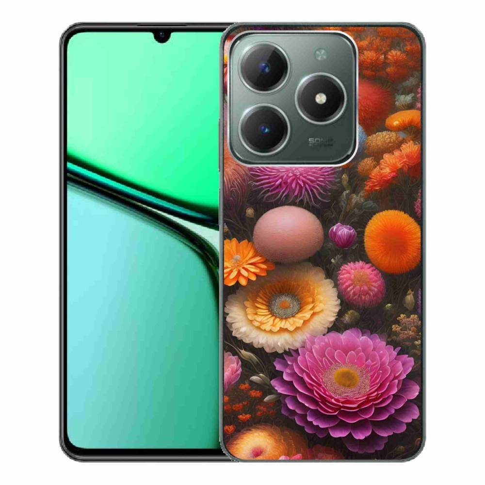 Gelový kryt mmCase na Realme C61 - květinová kompozice