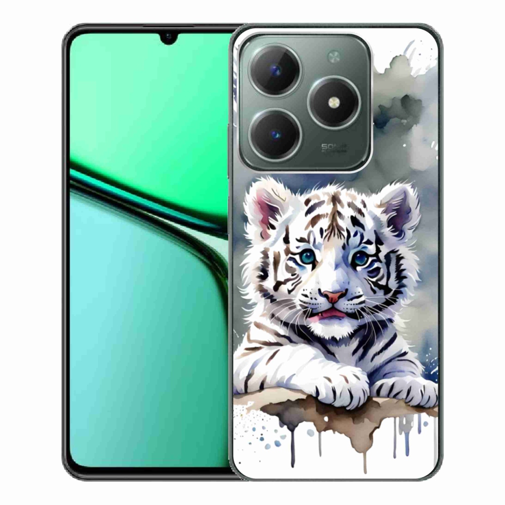 Gelový kryt mmCase na Realme C61 - mládě bílého tygra