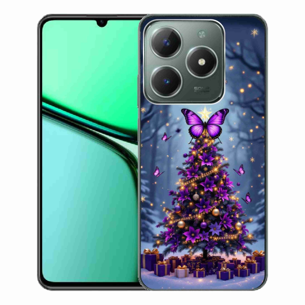 Gelový kryt mmCase na Realme C61 - motýlí vánoční stromek