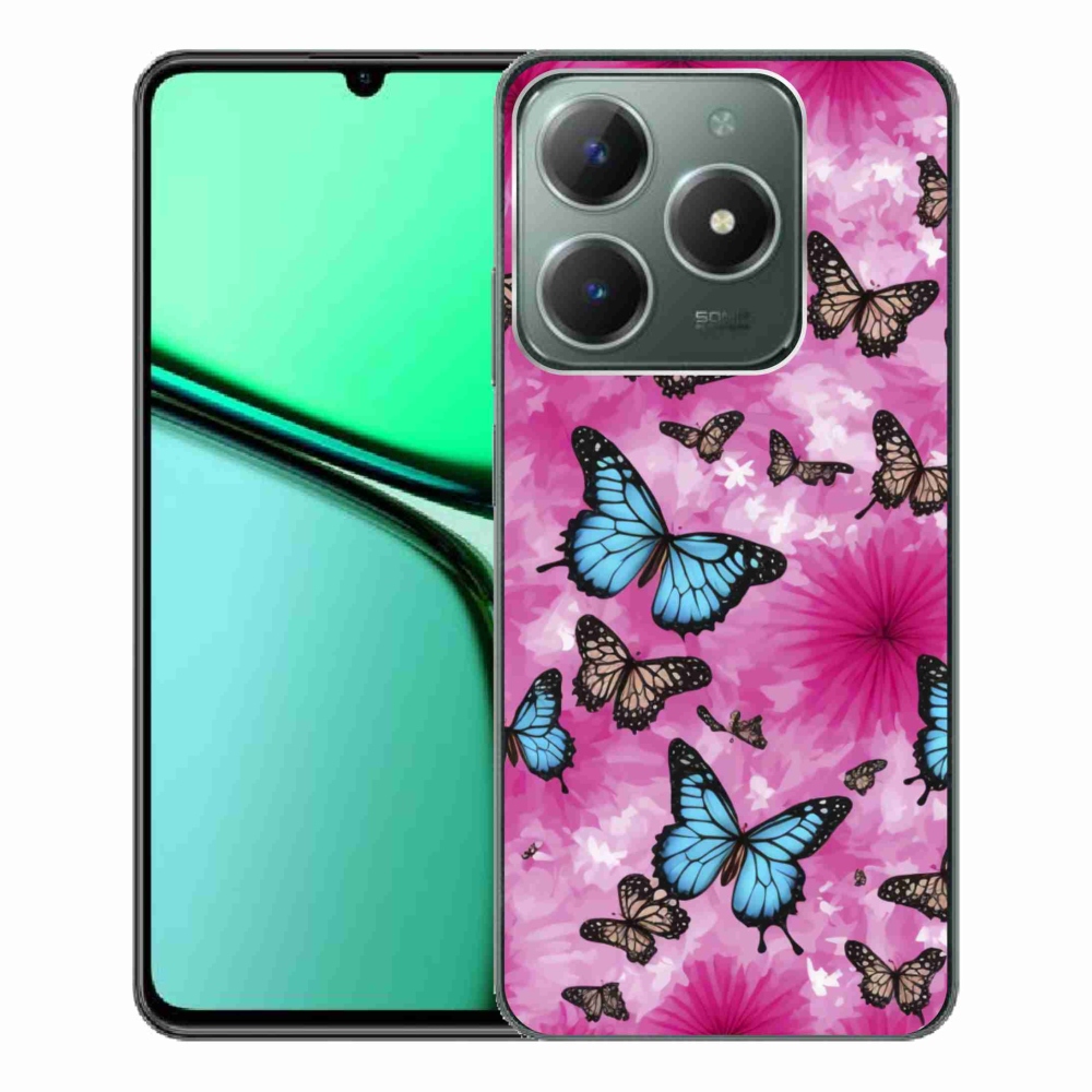 Gelový kryt mmCase na Realme C61 - motýlí zahrada
