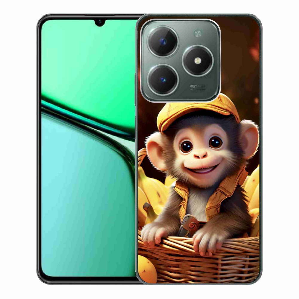 Gelový kryt mmCase na Realme C61 - opice v košíku
