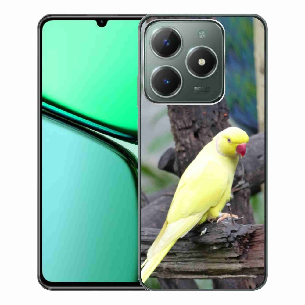 Gelový kryt mmCase na Realme C61 - papoušek alexandr žlutý