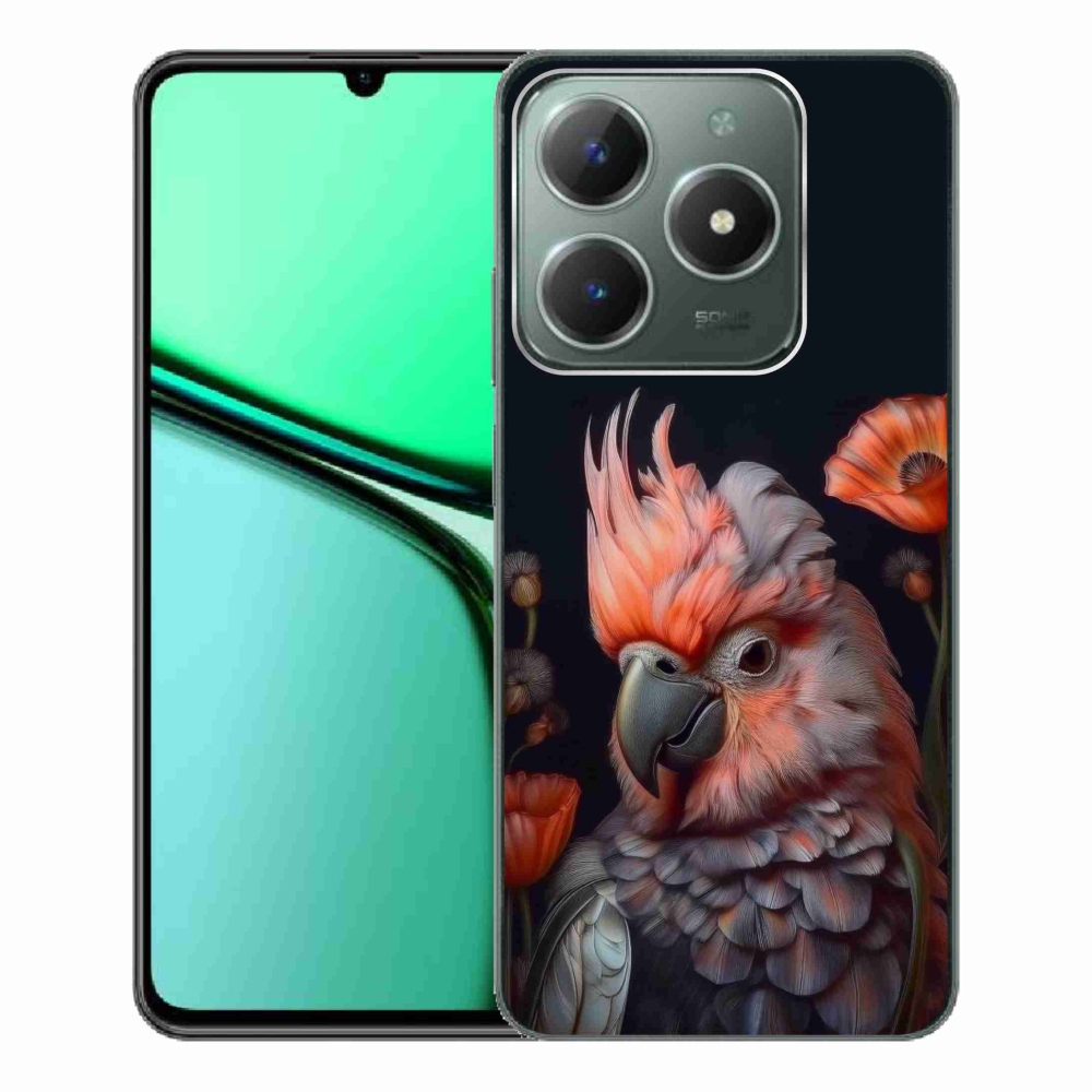 Gelový kryt mmCase na Realme C61 - papoušek kakadu v barvách